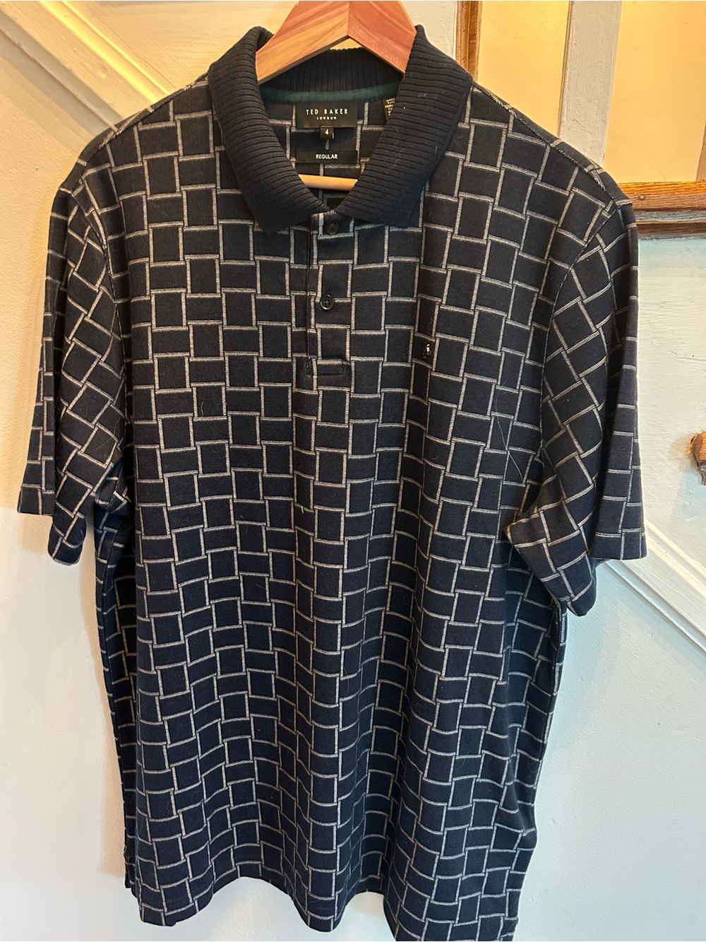 Ted Baker Men's Silk Geometric Polo Shirt